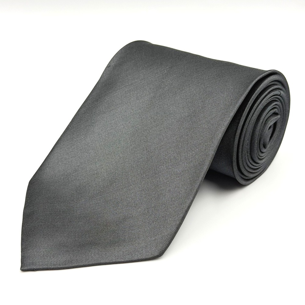 Perry Ellis Portfolio Solid Gray Silk Mens Necktie Wedding Formal 57"L